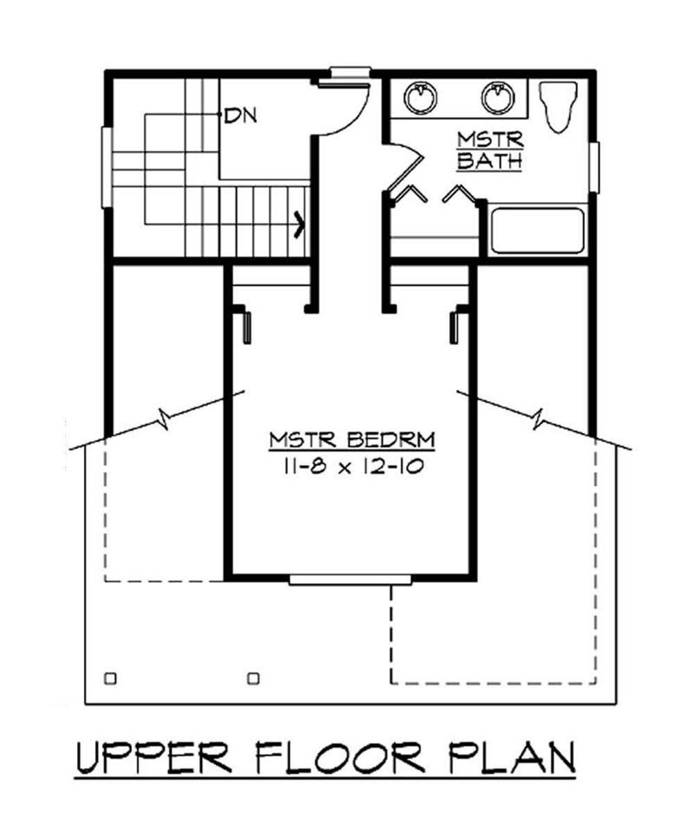 Floor Plan Second Story of Bungalow Plan #115-1370